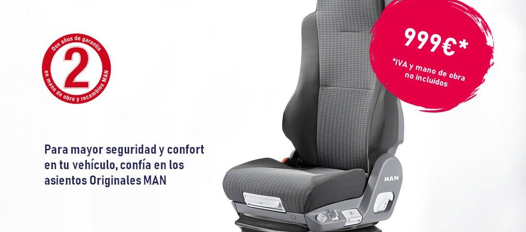 Aprovecha la oferta y sustituye en el taller oficial MAN COMESA el antiguo asiento de tu vehículo por un Asiento oscilante Original MAN